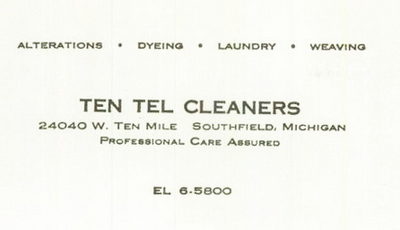 Ten-Tel Cleaners - 1977 Southfield High Year Book Ad